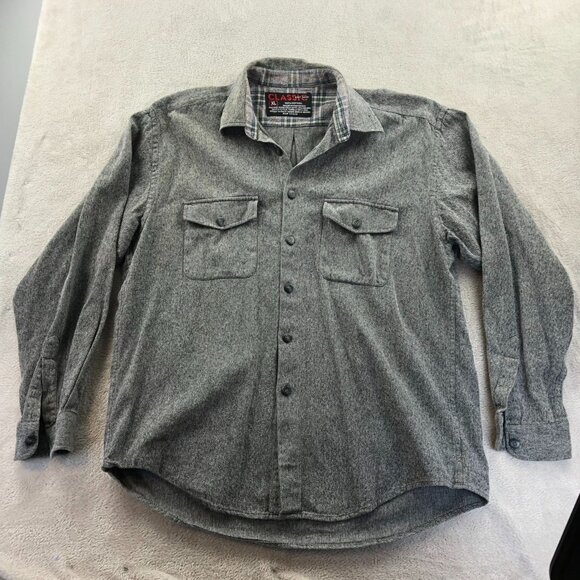 Classic Mens Shirt Size XL Gray Long Sleeve Button-Up Casual Classic Cotton - Picture 10 of 11
